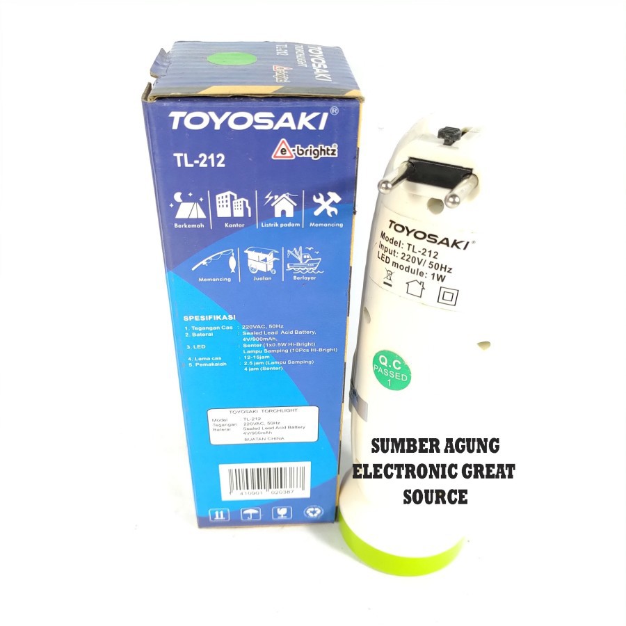 Toyosaki TL212 Senter Emergency Torchlight 212 Terang Saat Listrik Pad