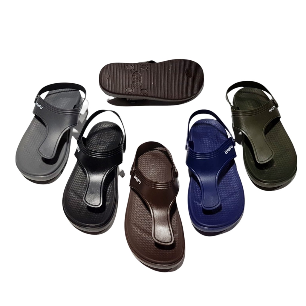 Luofu Sandal Jepit Tali Belakang Full Warna E6216-JP (AH1)