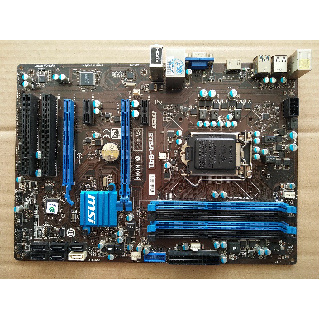 MOBO Mainboard Motherboard MSI B75A-G41 LGA1155 H61 H77 B75 Z68 Z77. 4-slot RAM. 2-slot VGA. USB 3.0
