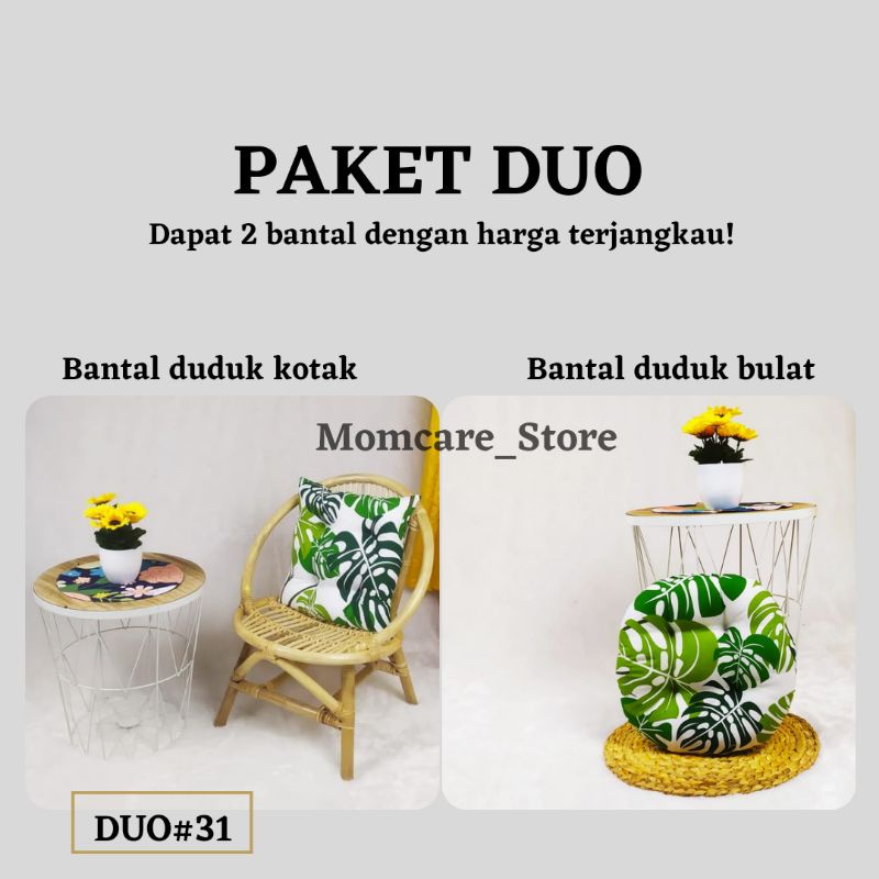 PAKET DUO - BANTAL DUDUK KOTAK BANTAL DUDUK BULAT