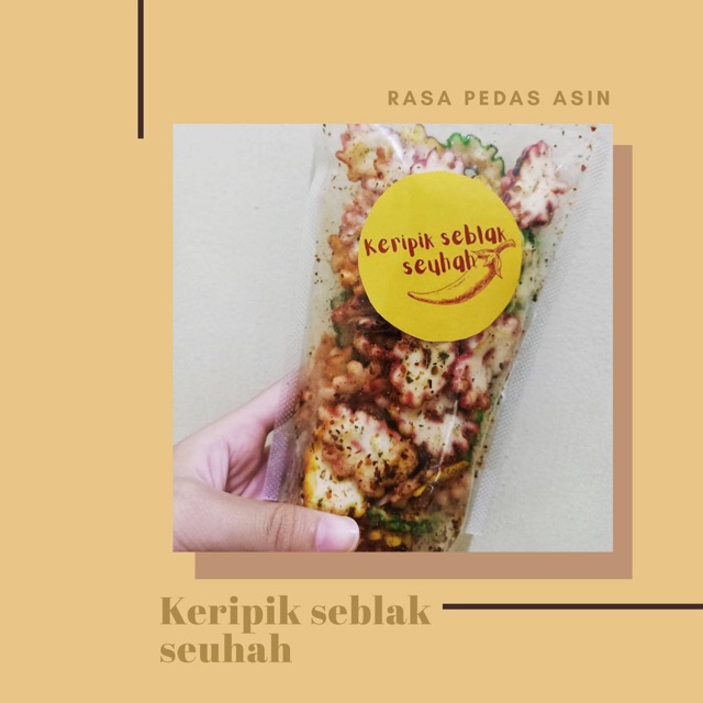 

Keripik seblak seuhah PEDAS ASIN varian bunga