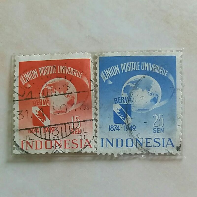 

Perangko 75 Tahun UPU (1949) Set Lengkap 2pcs Used