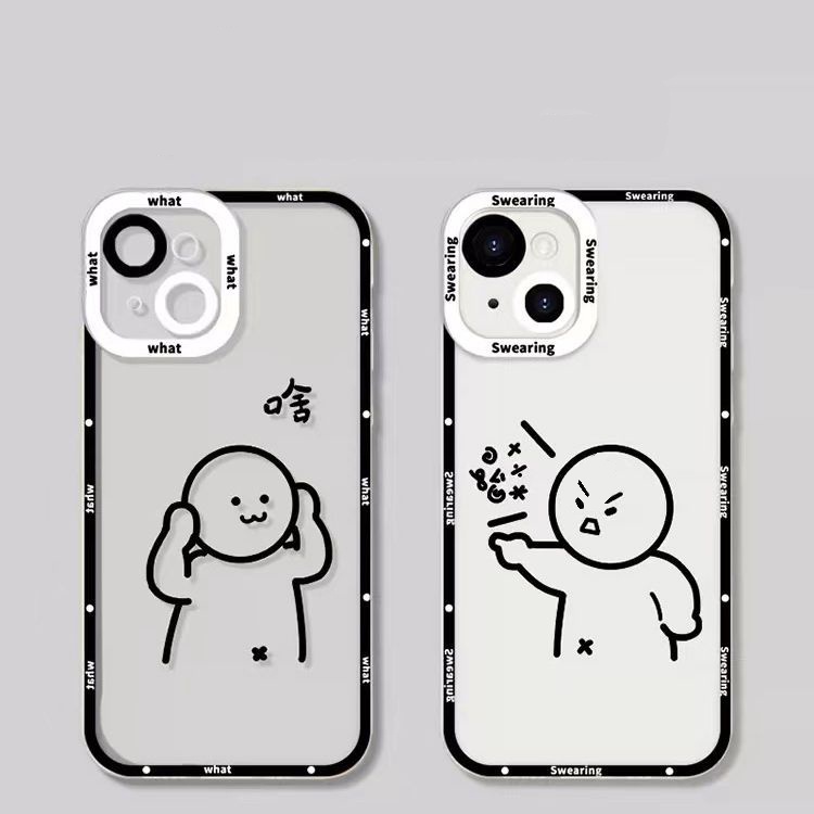 Soft Case Silikon TPU Transparan Motif Anak Lucu Untuk IPhone 14 13 12 11 Pro X XR XS Max SE 6 6S 7 8 Plus