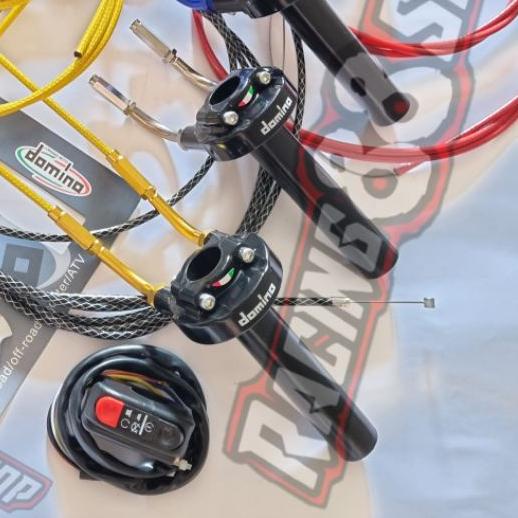 ✼ Gas Spontan DOMINO + L Gas Cnc + 2 Kabel Gas Serat Sonic Satria fu Vixion Vario Beat Scoopy Nmax P