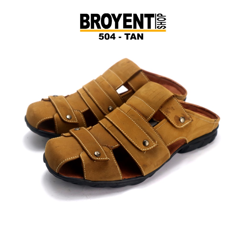 Sepatu sandal Pria Casual Bustong Kulit Asli 504