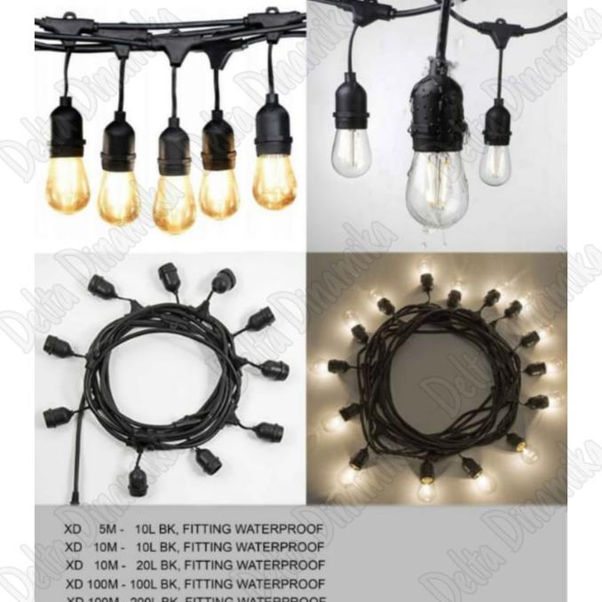 Aman Kabel Fitting Lampu Gantung 10 Meter 10 Fitting / Fitting Lampu Cafe Berkualitas