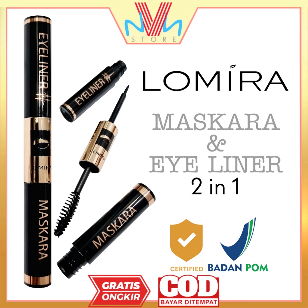 LOMIRA MASCARA &amp; EYELINER 2in1 - MASKARA + EYELINER 2 in 1 LOMIRA - EYELINER MURAH - MASKARA MURAH