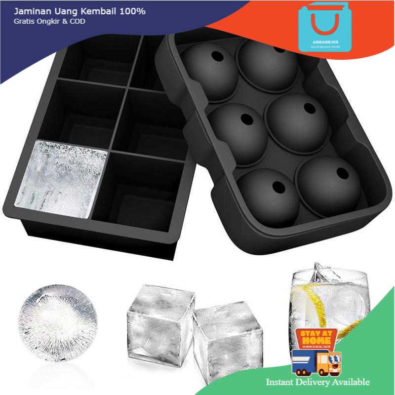 Winzwon Cetakan Es Batu Ice Cube Tray Cube + Ball 2 PCS - CW76685