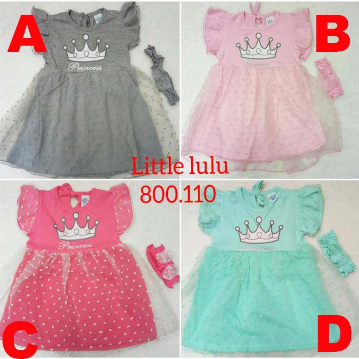 Baju Bayi Perempuan Dres Bayi Princess Bonus Bandana