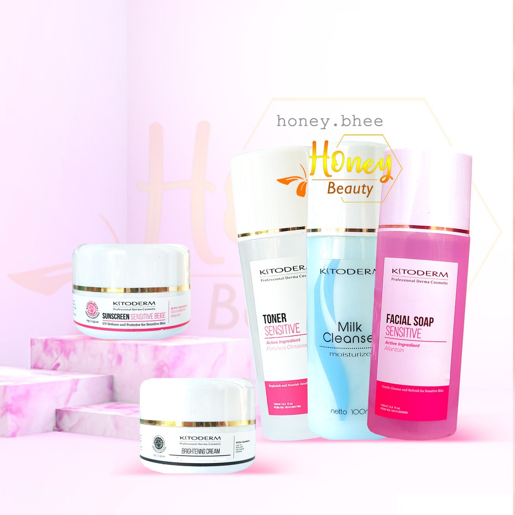 Kitoderm Paket Normal Whitening Sensitive Skin Ori / Paket Pencerah Kulit Sensitif BPOM aman