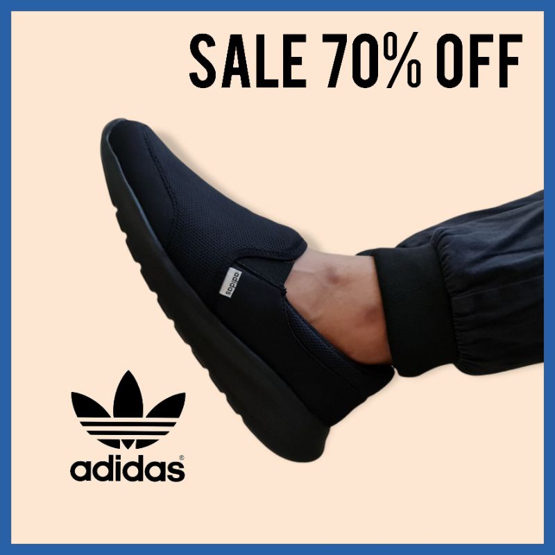 SEPATU ANAK DAN DEWASA SEKOLAH ADIDAS SLIP ON HITAM SIZE 31 - 44 / SEPATU SNEAKERS ANAK COWOK CEWEK UNISEX USIA 5 TAHUN KE DEWASA / SEPATU SEKOLAH PAUD TK SD SMP SMA KULIAH DEWASA JUNIOR KIDS COUPLE UNISEX PROMO