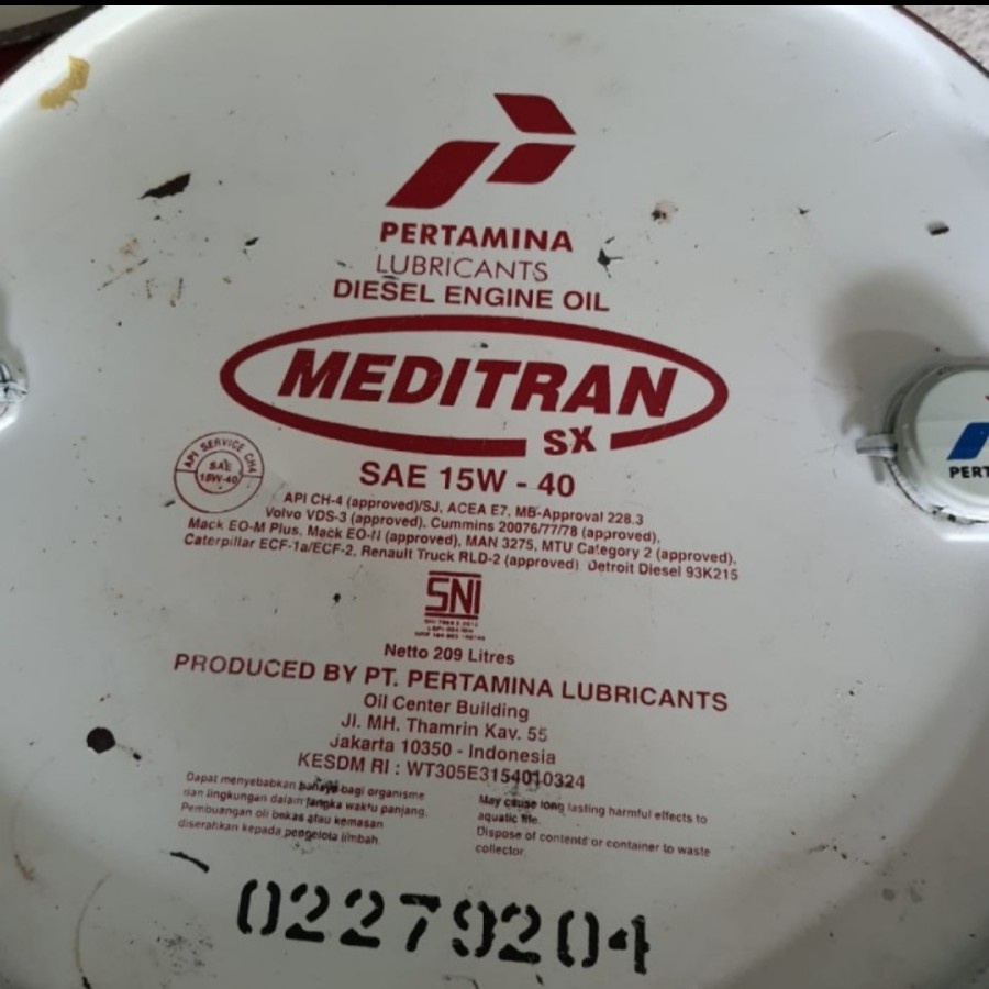 OLI MESIN MEDITRAN SX SAE 40 / 15W-40 / OLI DRUM PERTAMINA