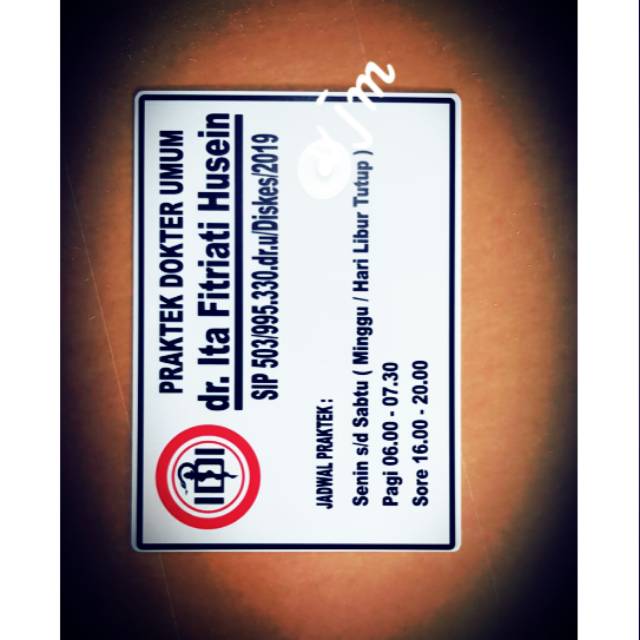 

Acrylic Papan Nama Dokter,uk.A3