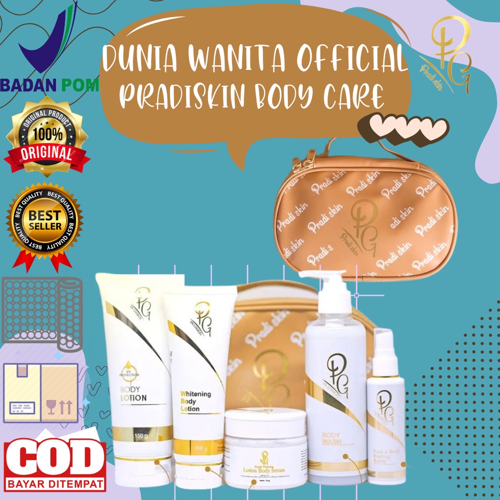 SKINCARE PRADISKIN GLOW PAKET BADAN (MEMUTIHKAN) 5in1