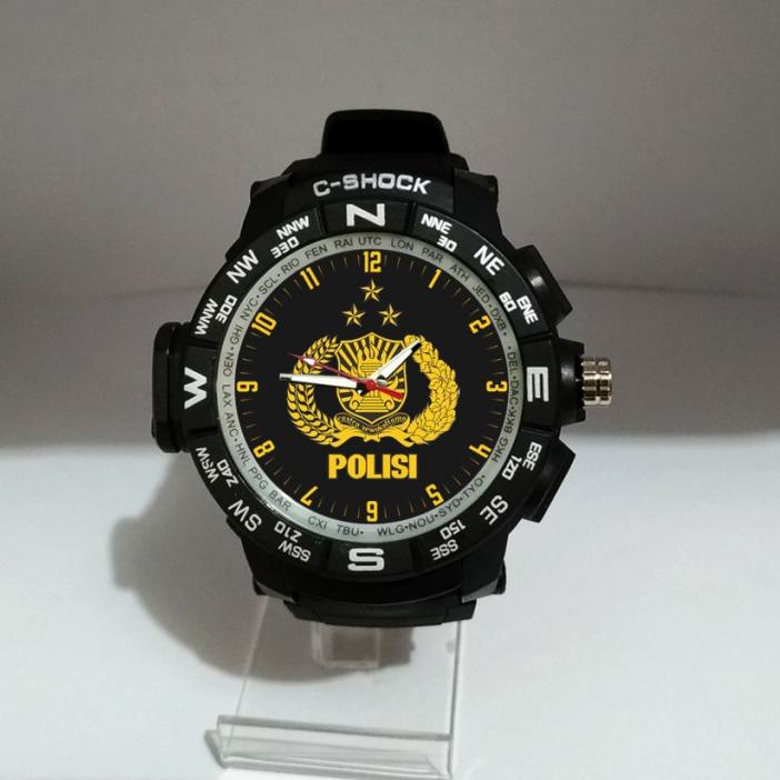 Harga Bersahabat.. Jam Tangan Logo POLRI Anti Air - Jam Tangan Custom Pria Logo Polisi