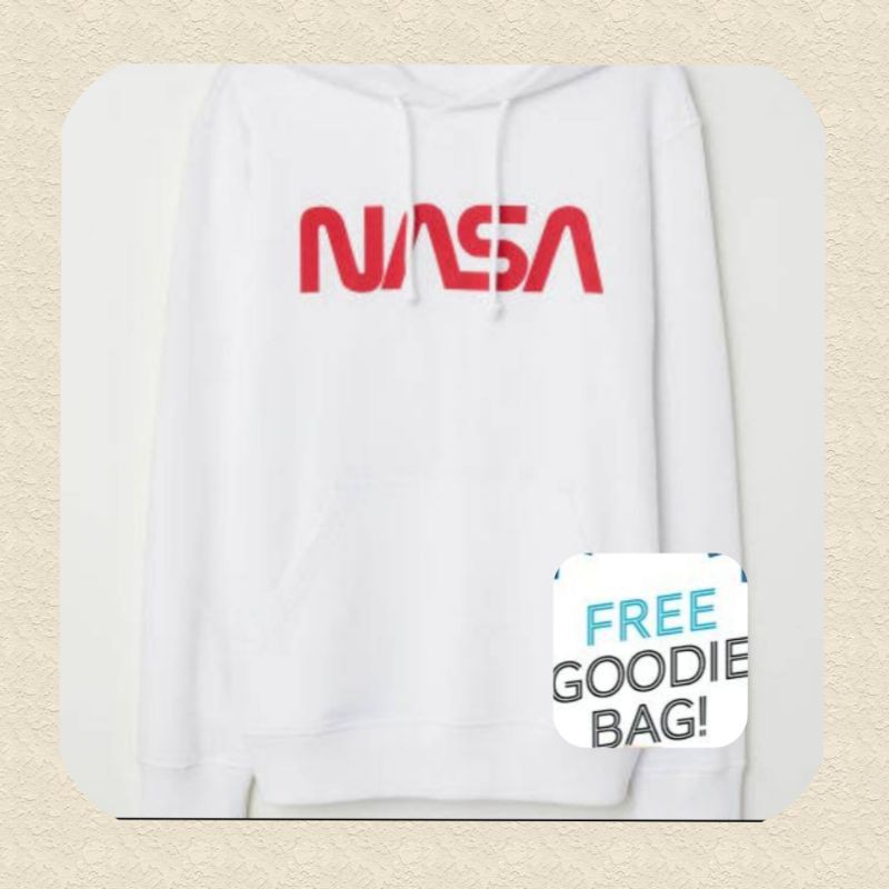 Hoodie hnm nasa putih/ sweater hnm nasa / Hoodie H&M Nasa / sweater polos H&M