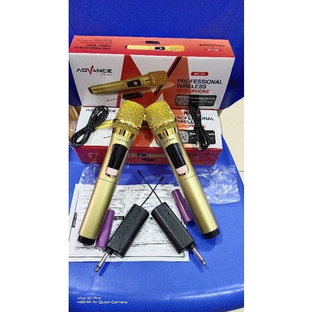 mic tampa kabel wireless advance isi 2 pcs mantap