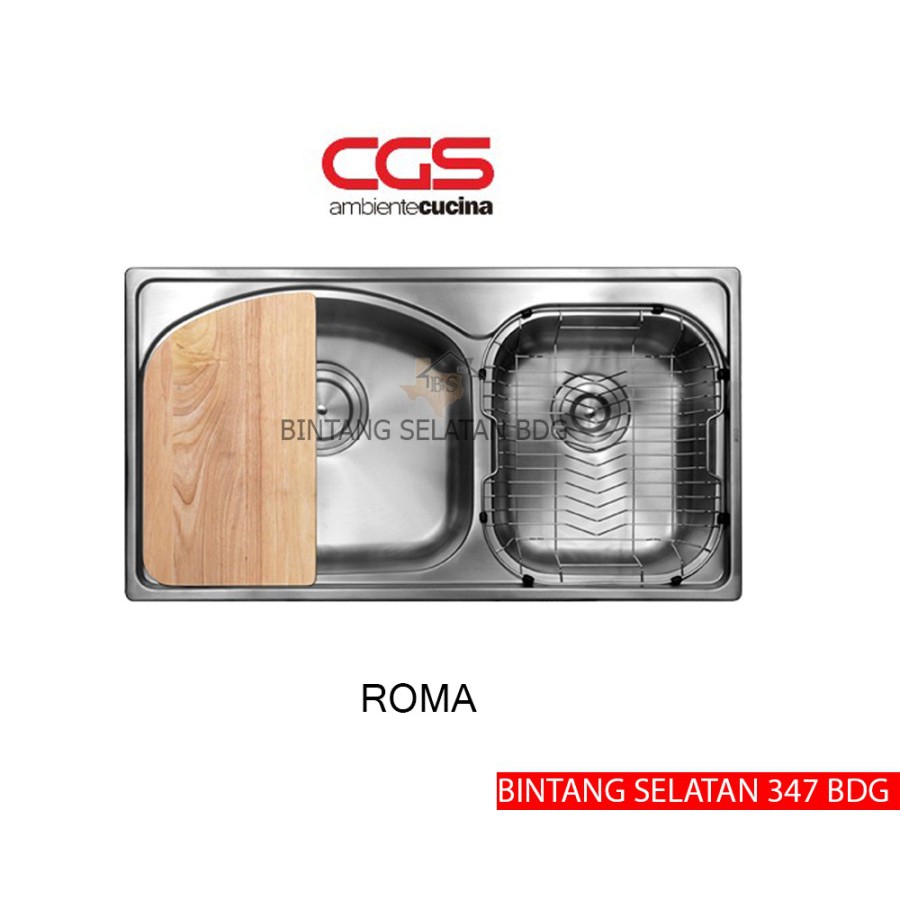 CGS KITCHEN SINK/ BAK CUCI PIRING CGS ROMA STAINLESS STEEL FULLSET