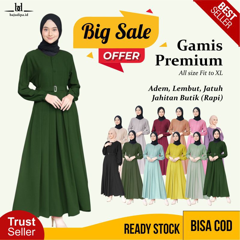 Gamis wanita terbaru 2021 Gamis remaja terbaru kekinian modern 2021 wanita dress arumi maxy hijau bo