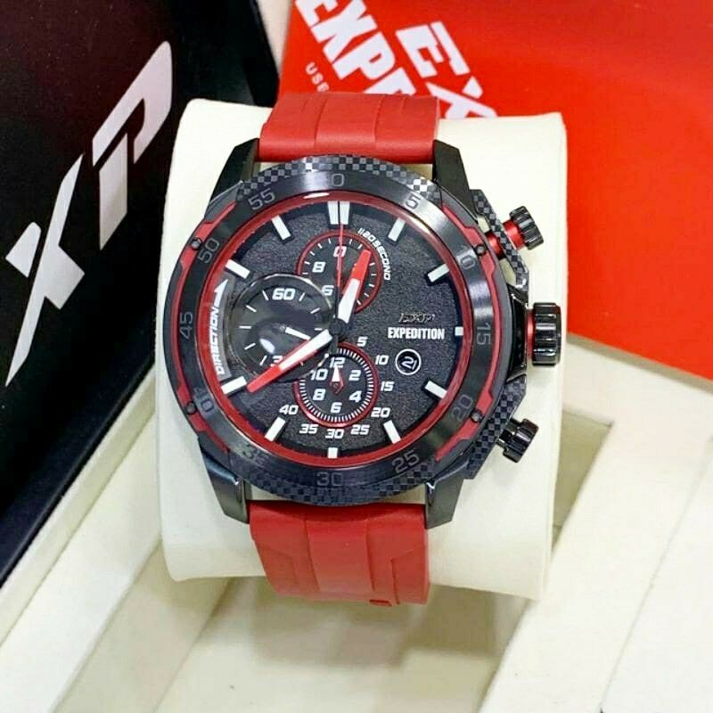 EXPEDITION EXP E6810 JAM TANGAN PRIA MERAH HITAM Original