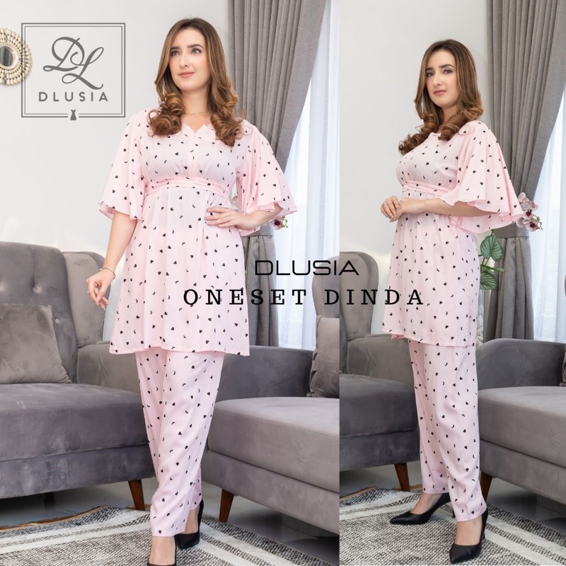 Daster Arab Setelan DLUSIA DINDA One Set Rayon lengan Lonceng Kekinian