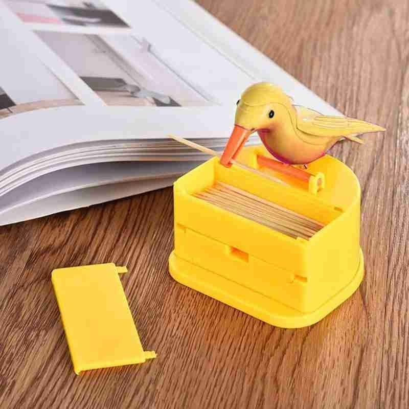 UMI ZHI NENG Kotak Dispenser Tusuk Gigi Model Burung - AKZ5329A - Yellow