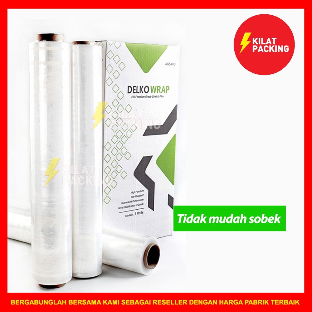 

HJK STRETCH FILM BENING MURAH 50CM X 500M WRAPPING BARANG DELKOWRAP SATUAN