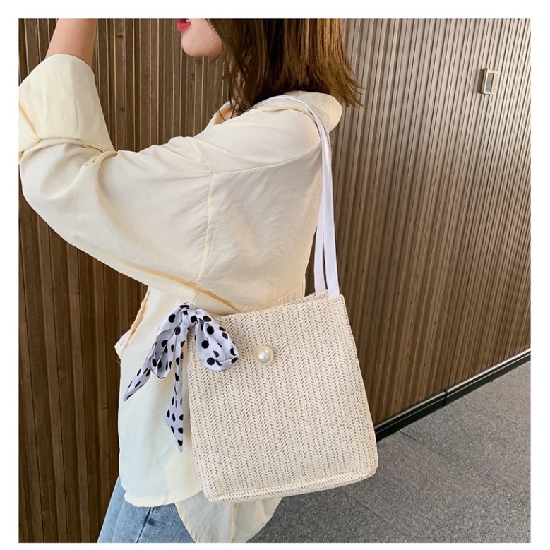 LADIESBAG - FREE SYAL TOTE BAG IMPORT FASHION WANITA CEWEK ANYAM SHOULDER TAS LB- 329