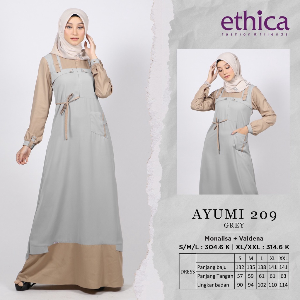 GAMIS TERBARU 2021 ETHICA AYUMI 209 GREY