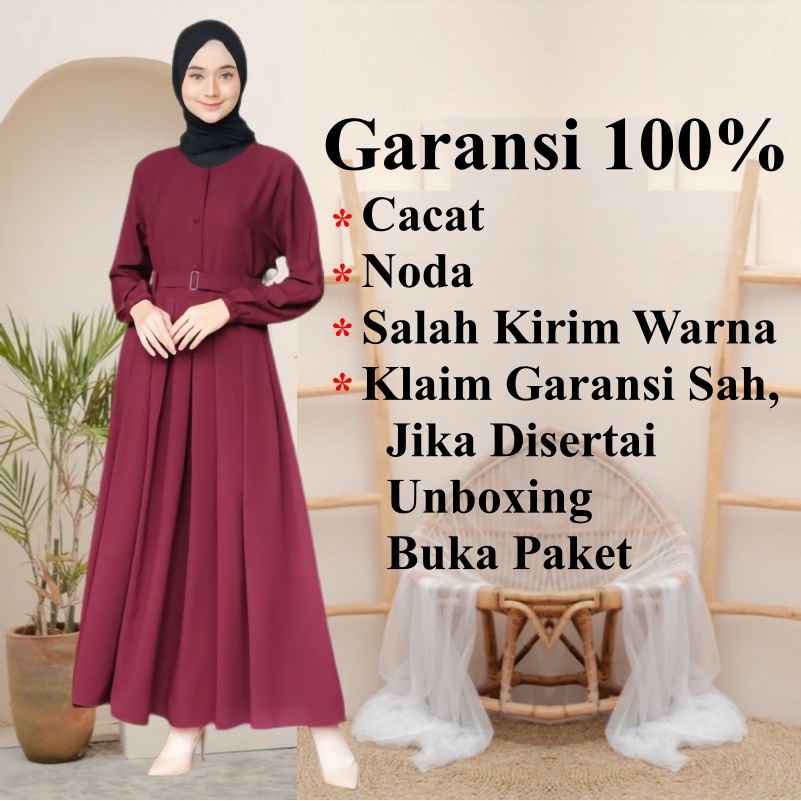 Baju Gamis Polos Premium /Gamis Hitam Remaja Wanita Murah All Size Terbaru-7