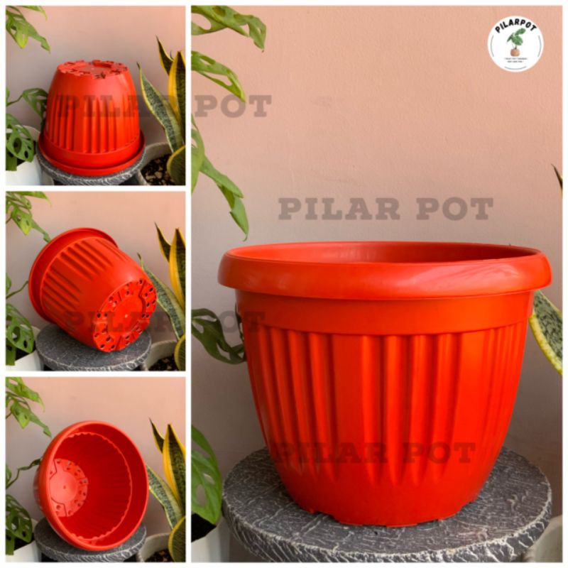 pot bunga tanaman plastik Grace 30 kuping - GRACE 30 KUPING MERAH BATA