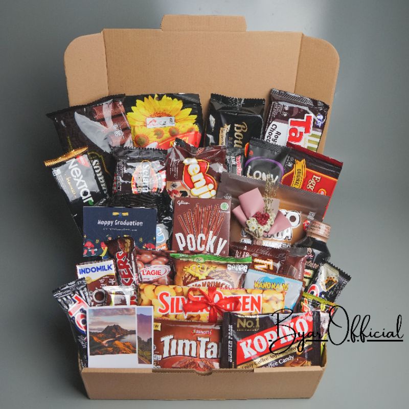 

Part 2 | Snack box | Hampers Snack | Kado Ulang Tahun Kado Wisuda kado Anniversarry Hampers Ulang Tahun Hampers Sidang | Versi Kargo