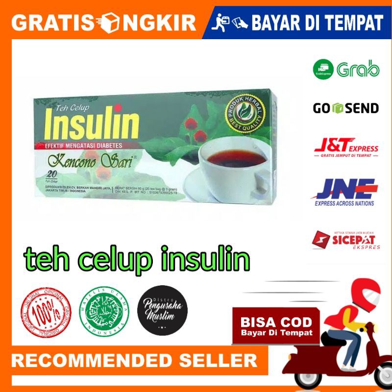 Teh Celup Insulin Kencono Sari Teh Obat Herbal Diet Diabetes Gula Darah Asli Original Isi 20