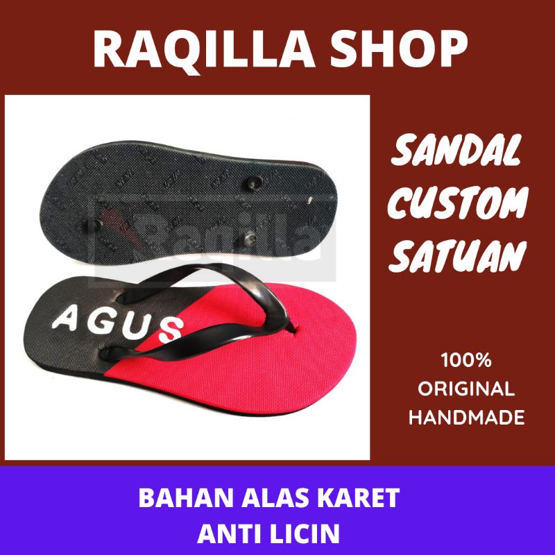 Sandal Custom Satuan Nama Suka-Suka Bebas Buat Nama Sendiri CUSTOM NAMA BEBAS SANDAL JEPIT