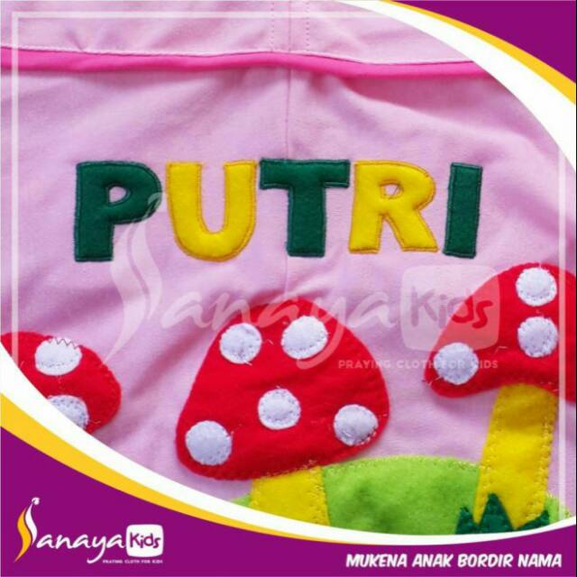 Asia babykids||bordir nama mukena sanaya kids||agen sanaya kids