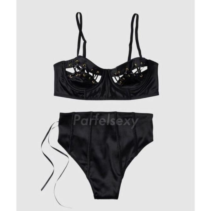 La Senza Unlined Satin bra Set Pakaian Dalam Wanita Sexy Size XS S M