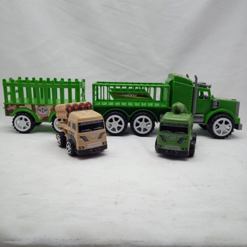 MAINAN ANAK MOBIL TRUCK GANDENG / TRUCK ARMY / SUPER TRUCK