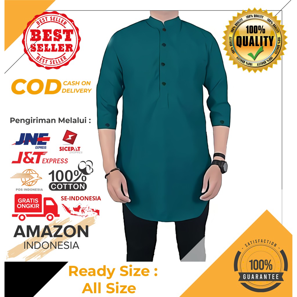 FASHION ATASAN PRIA BJU KOKO WARNA GREY ABU MODEL PANJANG BAHAN KATUN ORIGINAL GOOD QUALITY MURAH