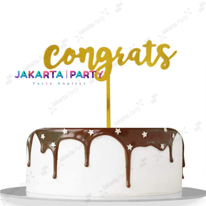 Cake Topper Congrats / Topper Cake Dekorasi Kue / Hiasan Kue Congrats