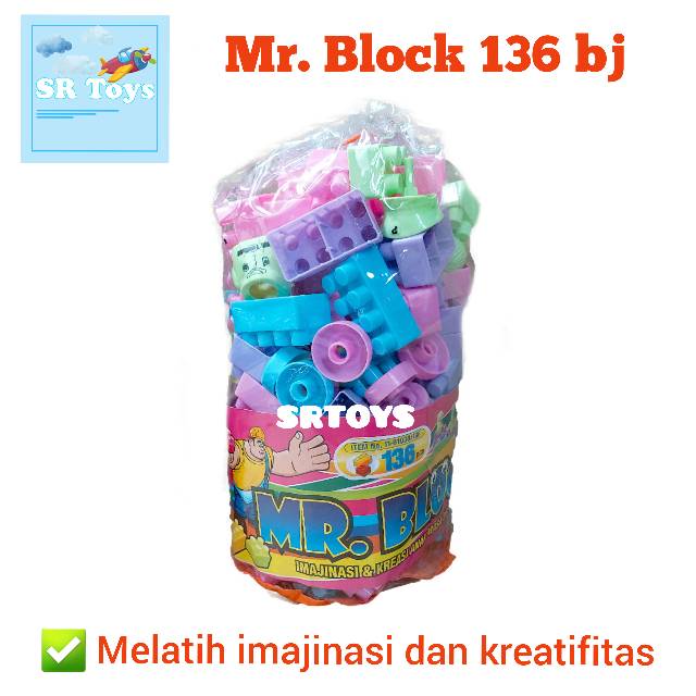 (ONGKIR 1KG) Mr. Block ORI 236 Blocks Bongkar Pasang Edukasi Mainan Anak