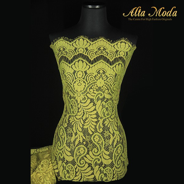 

Alta Moda Brokat Semi Perancis Parsley Daun Renda Lime Green (2.5M)