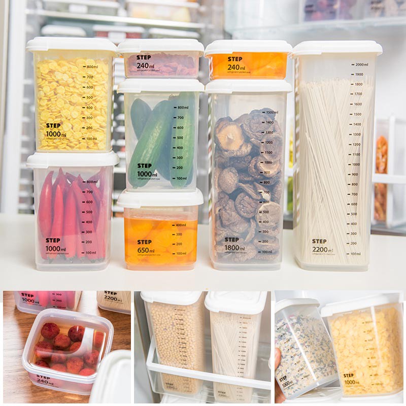 High Quality Food Transparent Storage Box with Graduation For Kitchen