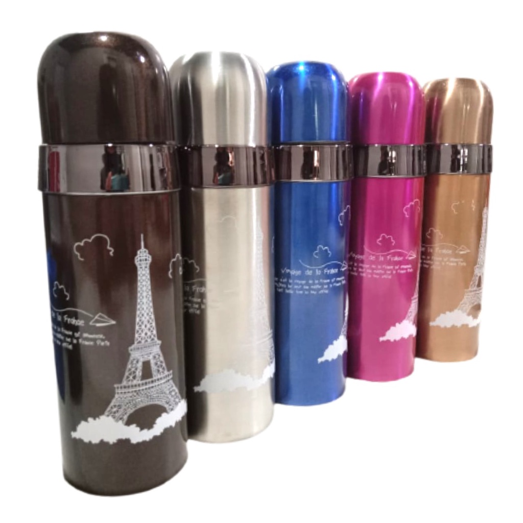 [GRATIS BUBBLE] Termos thermos Paris Botol Termos karakter Stainless Steel 500ml Motif PARIS