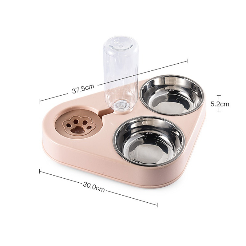 Mangman Tempat Makan dan Minum kucing dan anjing dispenser minum Hewan Peliharaan kesayangan Feeding Dishes piring makan mangkuk makan binatang pet kelinci kucing anjing muat banyak besar Dog Bowl Cat Feeder Bowl With Dog Water Bottle Automatic Drinking