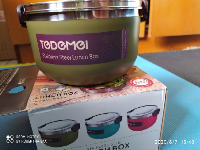 Lunchbox - Kotak Makan Tedemei 6549 Stainless Steel - Red Green Blue