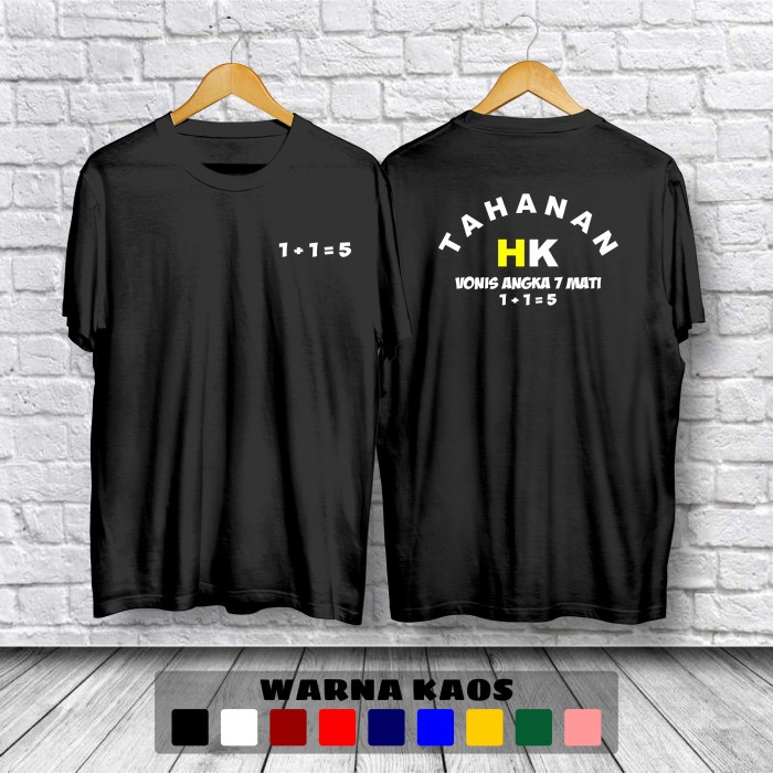 Kaos Tahanan HK Vonis Angka 7 Mati Baju Distro - Putih, S