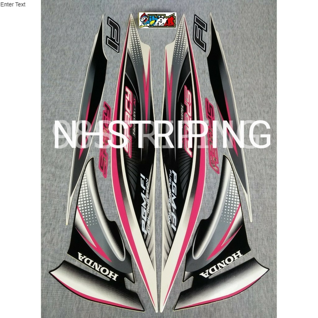 STRIPING SPACY FI HELM IN PUTIH  2011 2012 STRIPING LIS STANDAR ORI HONDA F1