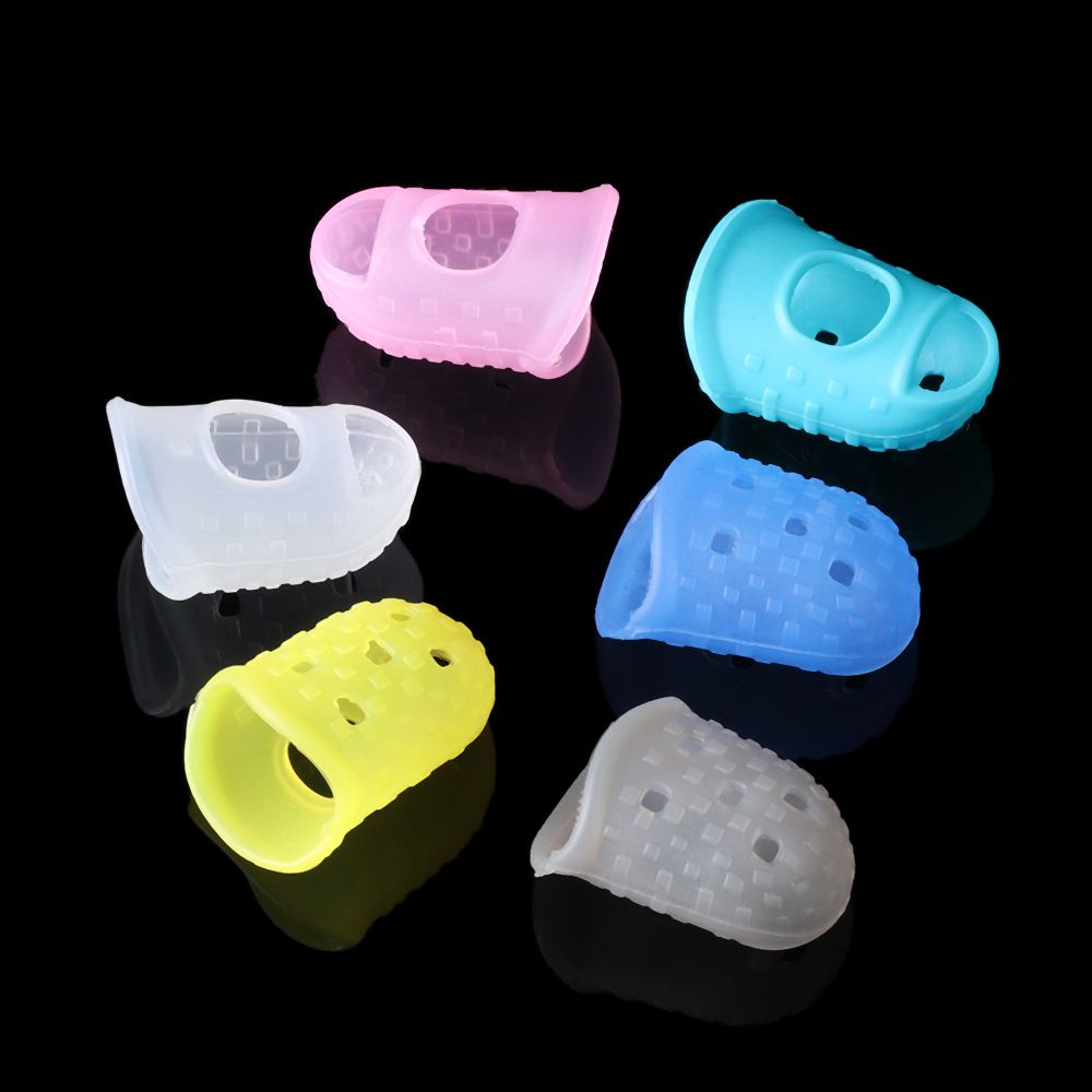 TOP 4pcs/set XS/S/M/L/XL Finger Guards 6 Colors Guitars Press Accessories Guitar Fingertip Protection Antipain Non-slip Silicone High Quality Fingerstall For Ukulele/Multicolor