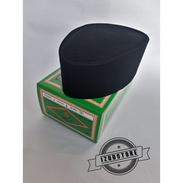 Peci Hitam Bulan Bintang Mas H.M.Sanusi Nomor 6/7/8/9 Dus Hijau Model TRS (Susun Perahu)  Asli Tange