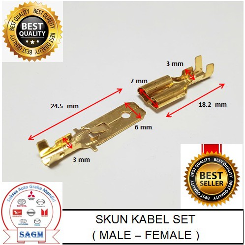 SKUN KABEL SET JANTAN MALE + BETINA FEMALE